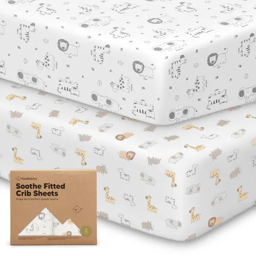 Miniatura 14 de KeaBabies - Juego de 2 sábanas orgánicas, unisex, suaves, 52 x 28 pulgadas, diseño neutro, de algodón jersey transpirable, con estampados adorables