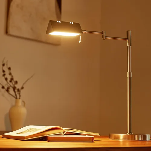 Miniatura 7 de VONLUCE Lámpara LED de escritorio, lámpara de mesa de metal ajustable de estilo industrial, lámpara de lectura regulable para sala de estar