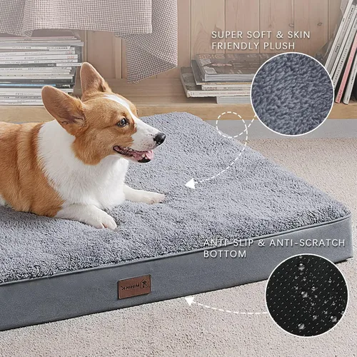 Miniatura 4 de Camas ortopédicas impermeables para perros pequeños, cama ortopédica para jaula con funda extraíble lavable, alfombrilla de espuma para mascotas