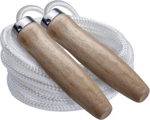 Miniatura 4 de Champion Sports Wood Handle Jump Ropes – Durable Nylon or Leather Bearings - Skipping Rope, Fitness, Cardio Training, Agility, and Exercise Workouts