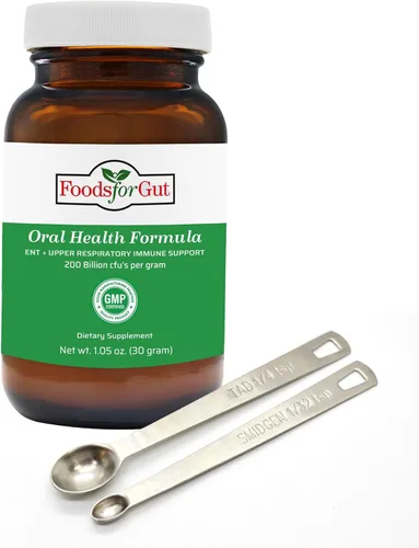 Foods For Gut Probióticos para el cuidado bucal en polvo de 200 mil millones de UFC, fabricado en Estados Unidos, para otorrinolaringología y apoyo