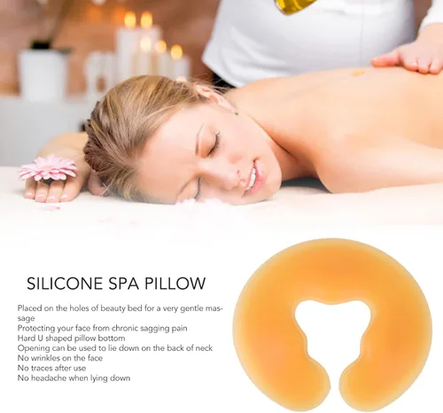 Miniatura 2 de Dioche Cojín facial de silicona para mesa de masaje, almohadilla facial de gel, almohada suave para relajarse, almohadilla de silicona para spa