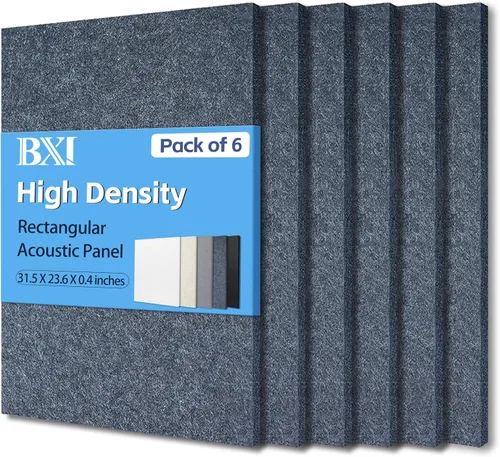 Miniatura 13 de BXI Absorbedor de sonido, 16 x 12 x 3/8 pulgadas, paquete de 6 paneles de absorción acústica de alta densidad, paneles de absorción de sonido que