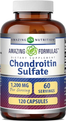 Amazing Formulas - Suplemento de sulfato de condroitina de 1200 mg | Cápsulas | Sin OMG | Sin gluten | Fabricado en Estados Unidos (paquete de 1 |