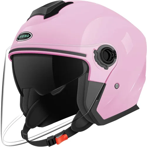 Casco de motocicleta abierto para adultos 3/4, con doble visera, para moto, scooter, ebike, ciclomotor, para hombres y mujeres, aprobado por el DOT