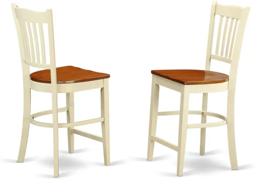 Miniatura 4 de East West Furniture VNGR3-WHI-W - Juego de comedor de 3 piezas de altura de mostrador para espacios pequeños que contiene una mesa de cocina