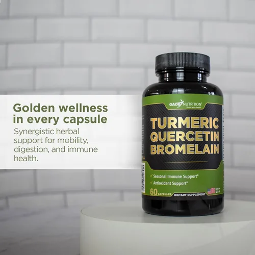 Miniatura 5 de Gade Nutrition - Suplemento de quercetina de cúrcuma con bromelina Suplemento en cápsulas para apoyo inmunológico, alivio de alergias, apoyo