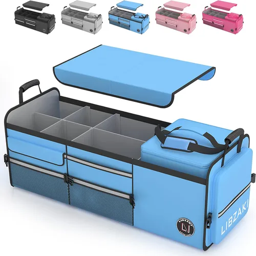 Miniatura 12 de LIBZAKI - Organizador de almacenamiento para maletero de automóvil, caja de almacenamiento plegable para auto, camión, SUV, color negro