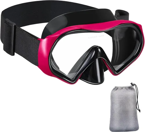 Miniatura 26 de Aegend Máscara de buceo para adultos y jóvenes, antivaho anti-UV, amplia visión, máscara de esnórquel para buceo, natación, esnórquel