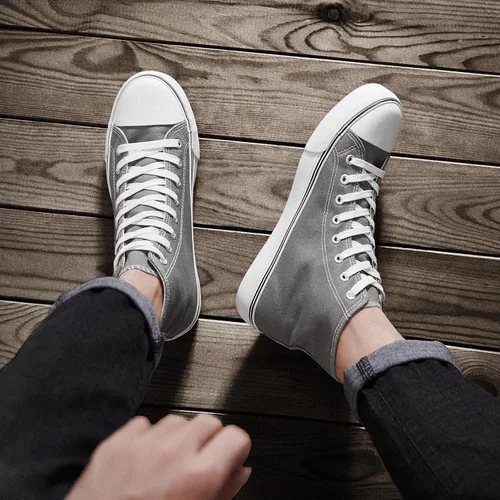 Miniatura 20 de ZGR Tenis de lona para hombre, con cordones, clásicos, casuales, para caminar