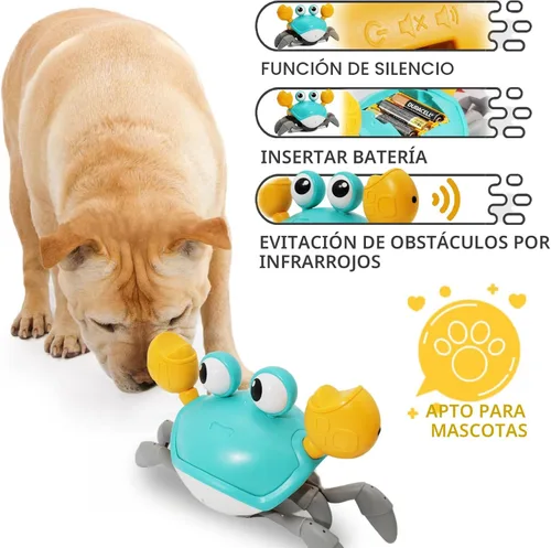 Miniatura 3 de Pbooo Juguete de Cangrejo que Gatea para Bebé, Juguete de Cangrejo Interactivo que Camina y Baila (Sensor Infrarrojo) 3-6 6-12 Meses, Juguete