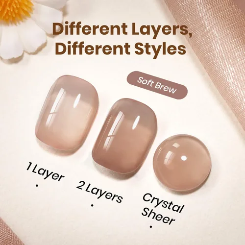 Miniatura 48 de Beetles - Esmalte de uñas de gel marrón – 0.5 onzas líquidas de esmalte de gel marrón oscuro, lámpara LED UV para uñas, regalo de manicura para I