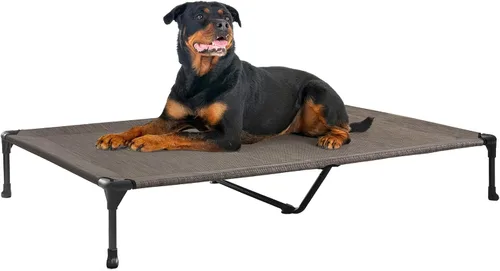 Miniatura 19 de Veehoo Outdoor Elevated Dog Bed for Large Dogs, Cooling Raised Dog Cot Off Ground Hammock Pet Beds with Breathable Mesh, No-Slip Feet, 50"x32