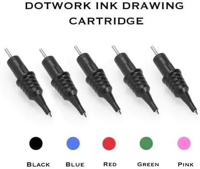 Miniatura 2 de Peak Dotwork Cartuchos de Tinta para Bolígrafo de Tatuaje para Dibujos de Práctica, Suministros de Kit de Tatuaje Profesional Premium, Paquete
