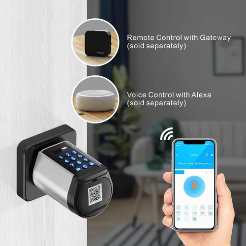 Miniatura 8 de Cerradura de puerta inteligente con asa, cerradura de puerta de entrada sin llave para puerta delantera, perilla de puerta de seguridad con teclado