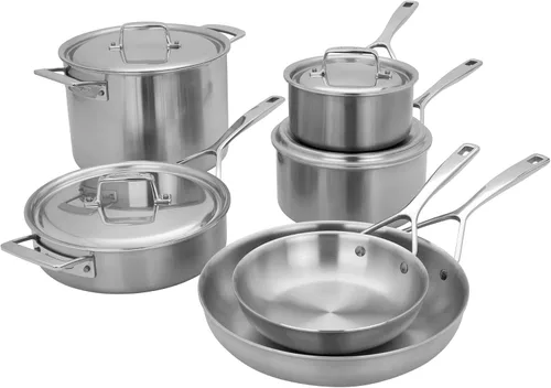 Demeyere Essential juego completo de utensilios de cocina de acero inoxidable, 5 capas, 10 unidades
