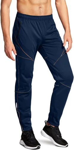 TSLA Pantalones de ciclismo térmicos a prueba de viento para hombre, pantalones de ciclismo con forro polar, pantalones de ciclismo para exteriores