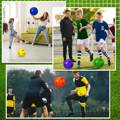 Miniatura 5 de Shappy 2 pelotas de fútbol a granel con bomba, bolsa de malla, tamaño oficial 3, 4, 5, pelota de fútbol colorida para interiores y exteriores
