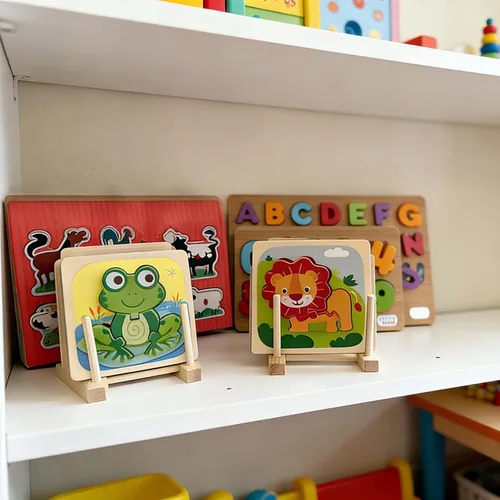Miniatura 3 de Estantería de madera para niños, 2 unidades, estantes de exhibición de libros para niños, adecuado para habitaciones de niños, guardería y aula