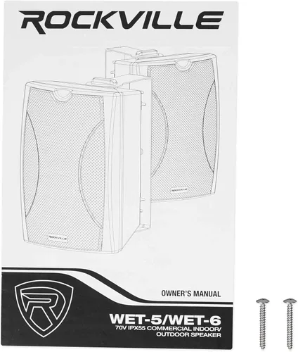 Miniatura 8 de Rockville WET-5B 70V/100V 5.25" Altavoz de pared para interiores y exteriores, IPX55, diseño impermeable ventilado, montaje giratorio, negro