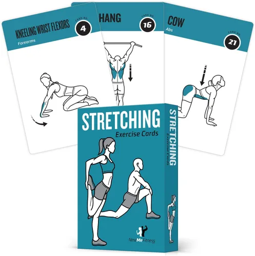 Miniatura 12 de NewMe Fitness Tarjetas de entrenamiento de peso corporal, baraja de instrucciones de fitness para mujeres y hombres, guía de fitness