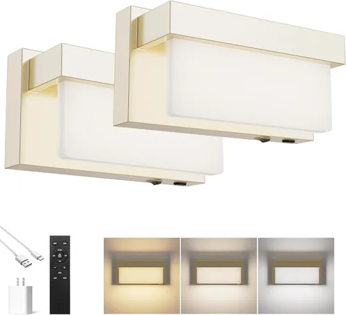 Miniatura 9 de Aplique de Pared Negro Luz de Pared con Interruptor de Encendido/Apagado 8 pulgadas Lámpara de Pared LED Pantalla Acrílica 4000K Aplique Iluminación