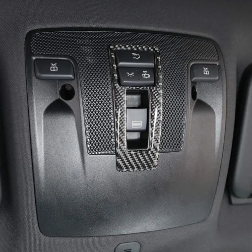 Miniatura 5 de Fibra de carbono suave del coche de la luz de lectura interior interruptor caja marco ajuste para Mercedes Benz CLA GLA A clase B W117 C117 W176 A180