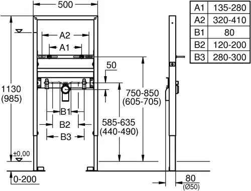 Miniatura 2 de Grohe 39052000 Rapid SL para lavabo ajustable