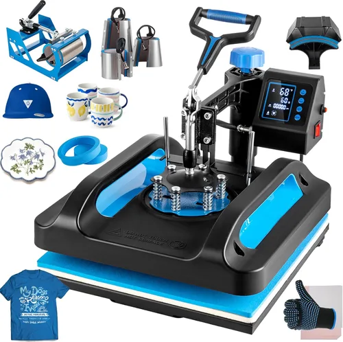 Miniatura 11 de Leomru máquina de prensa de calor 5 en 1, prensa de calor para sublimación de 12x15 pulgadas, máquina industrial de presión para camisetas, máquina