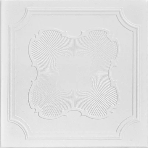 Miniatura 8 de À LA MAISON CEILINGS R74 Coronado - Azulejo de techo de espuma (128 pies cuadrados/caja), paquete de 48 unidades, color blanco liso Latón antiguo