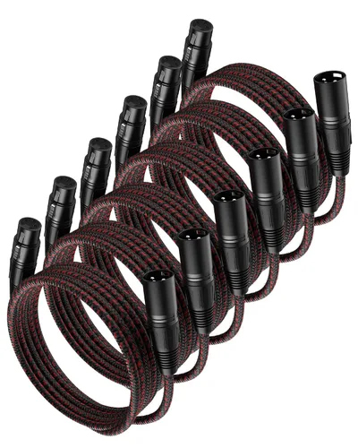Miniatura 8 de Cable corto XLR, cable de micrófono de 1 pie, paquete de 2 unidades, toda la longitud de 6 pulgadas a 100 pies, cable de micrófono equilibrado