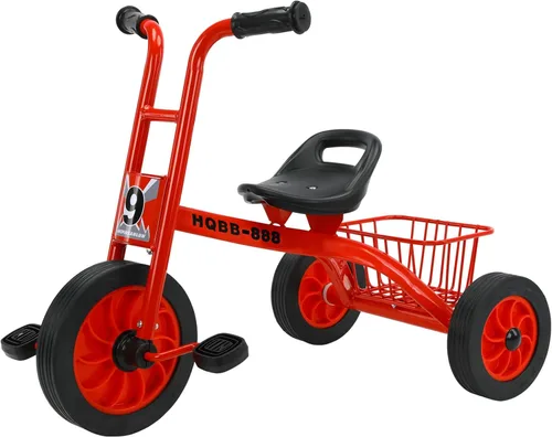 Triciclo para niños de 3 a 8 años, asiento ajustable para niños, triciclo preescolar con ruedas de goma y cesta de almacenamiento, regalos y