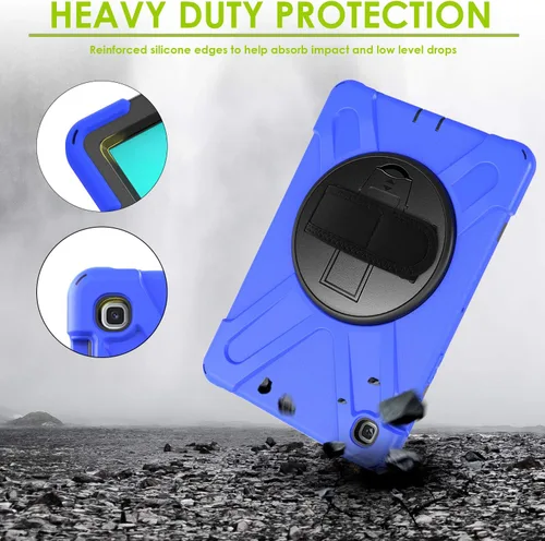 Miniatura 7 de KIQ Shield Series Samsung Tab 10.1 Case SM-T510/T515 Samsung Galaxy Tab A 10.1 Case 2019 Cubierta resistente a prueba de golpes 360 Kickstand
