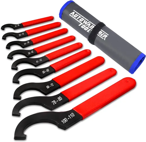 Juego de 9 Piezas de Llaves Spanner para Coilover, Llave de Amortiguador Ajustable Spanners Universales de Acero al Carbono para la Mayoría de Azul