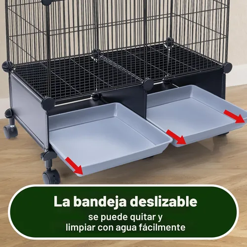 Miniatura 3 de VISCOO Jaula para pájaros cifrada mejorada de 46 pulgadas, con perchas de madera, jaula de periquito de metal con bandeja deslizante, botella
