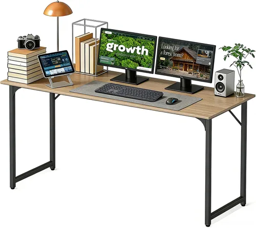 Miniatura 9 de BestOffice Escritorio para computadora, escritorio de oficina en casa, estilo moderno y simple para oficina en casa, estudio y escritura