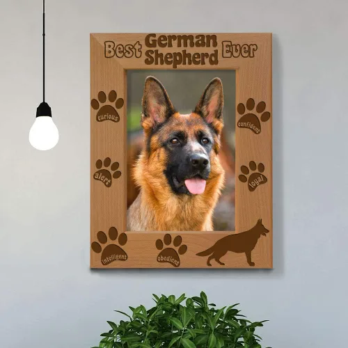 Miniatura 5 de KATE POSH Marco de fotos Best German Shepherd Ever, regalos para amantes de los perros, regalos para cachorros, regalos conmemorativos, marco