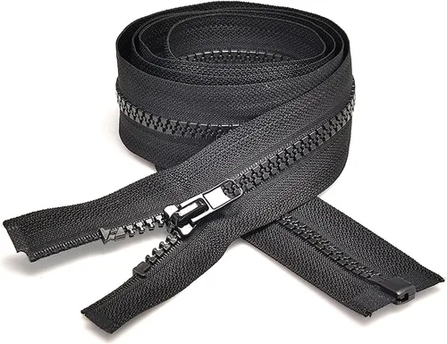 Miniatura 7 de Sawoake 2 cremalleras separadoras #5 de 5 pulgadas para abrigos de costura, cremallera de plástico moldeado negro, herramientas de costura a granel