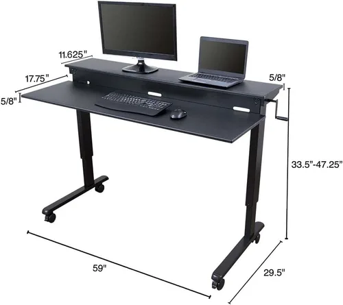 Miniatura 23 de DESK STORE - Escritorio para computadora ajustable para estar sentado o parado