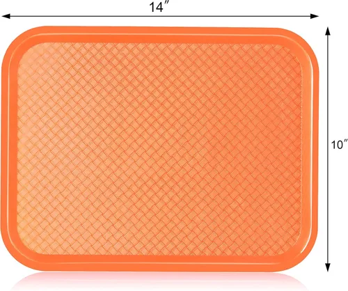 Miniatura 2 de New Star Foodservice Bandeja de comida rápida, juego de 12 (naranja, 10 x 14 pulgadas)