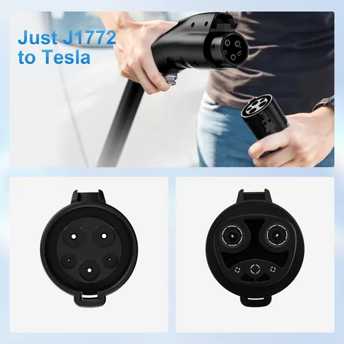 Miniatura 4 de FOCSPROD Adaptador de cargador J1772 a Tesla, Max 80A 250V de carga rápida J1772 a NACS Adaptador para Tesla Modelo 3/Y/X/S/Cybertruck Adaptador