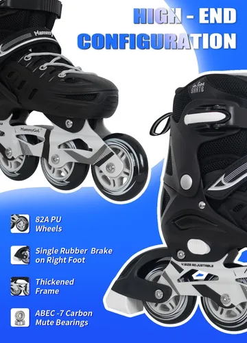 Miniatura 3 de MammyGol - Patines en línea ajustables para adultos, patines seguros y duraderos con ruedas gigantes, patines profesionales de alto rendimiento
