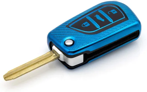 Miniatura 5 de Funda suave de TPU para llavero de automóvil para Toyota 4Runner Avalon Camry Corolla Fortuner Highlander Sequoia Sienna Tacoma Yaris, Azul - 2 Azul