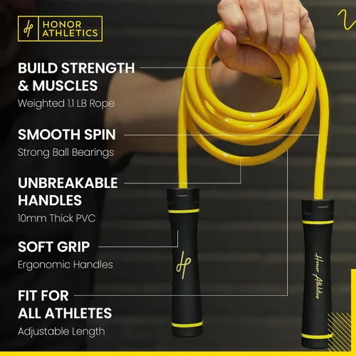Miniatura 2 de Cuerda de saltar con peso estilo Muay Thai/hecha para entrenamiento de alta intensidad/Muay Thai y MMA - Cuerda de salto de PVC duradera - Cuerdas