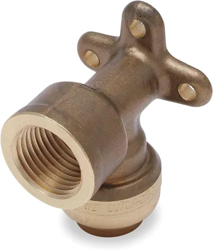 SharkBite Codo de oreja de 1/2 pulgada, FNPT, paquete de 6, accesorios de plomería de latón a presión para conectar, tubo PEX, cobre, CPVC, PE-RT,