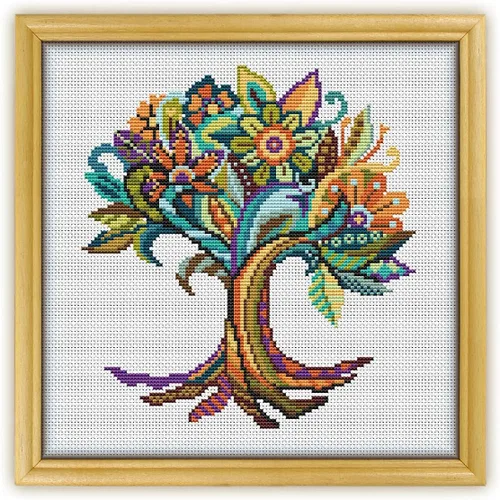 Miniatura 2 de Mandala Tree of Life K256 - Patrón de punto de cruz. Patrón impreso en el interior. Sin tela, hilos, agujas, aros. Patrón de bordado