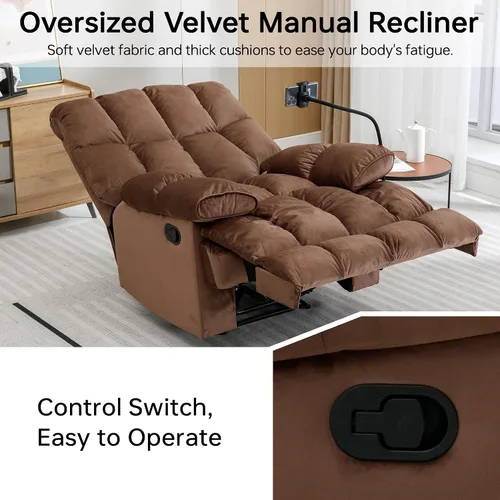 Miniatura 9 de Silla Reclinable Extra Grande, Sillas Reclinables para Hombres Grandes de 400LBS, Silla Reclinable Extra Ancha, Silla Reclinable Grande y Resistente