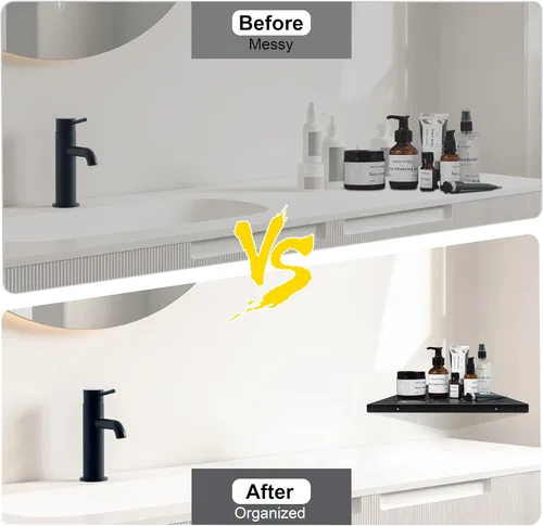 Miniatura 6 de Estante esquinero de baño con diseño de ranura de 11 pulgadas, estantes de ducha empotrados para pared de azulejos, estantes esquineros de acero