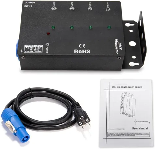 Miniatura 8 de MFL. Distribuidor de amplificador divisor DMX aislado de 4 vías con salidas de 3 pines