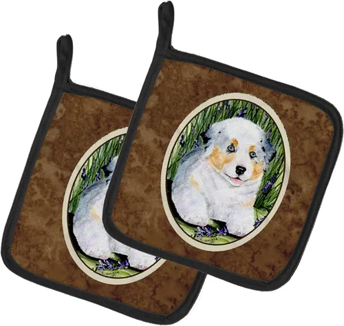 Miniatura 249 de Caroline's Treasures SS8617PTHD - Juego de soportes para ollas de cocina resistentes al calor, almohadillas calientes para horno para cocinar, Husky